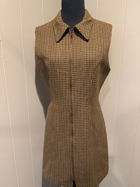 B37 The Limited Women’s 6 Wool Brown Houndstooth Sleeveless Midi Dress